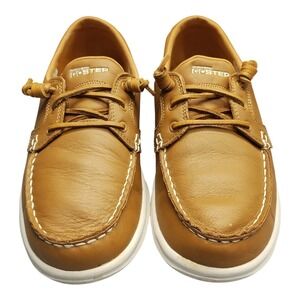 Skechers Go Step Boating Shoes Womens Size 8 Brown White Leather Moc Toe 14447